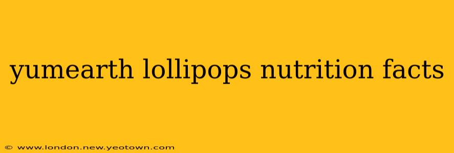 yumearth lollipops nutrition facts