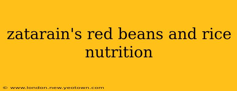 zatarain's red beans and rice nutrition