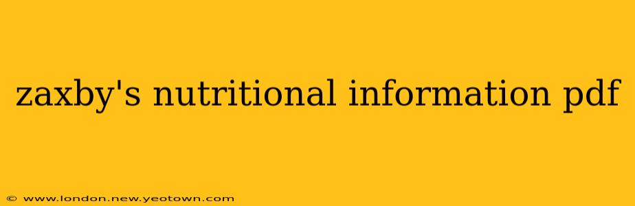 zaxby's nutritional information pdf