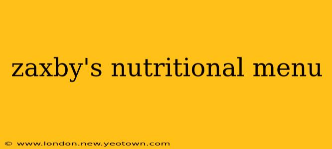 zaxby's nutritional menu