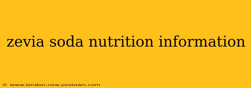 zevia soda nutrition information